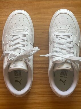 Puma White Low-Top Leather Sneakers